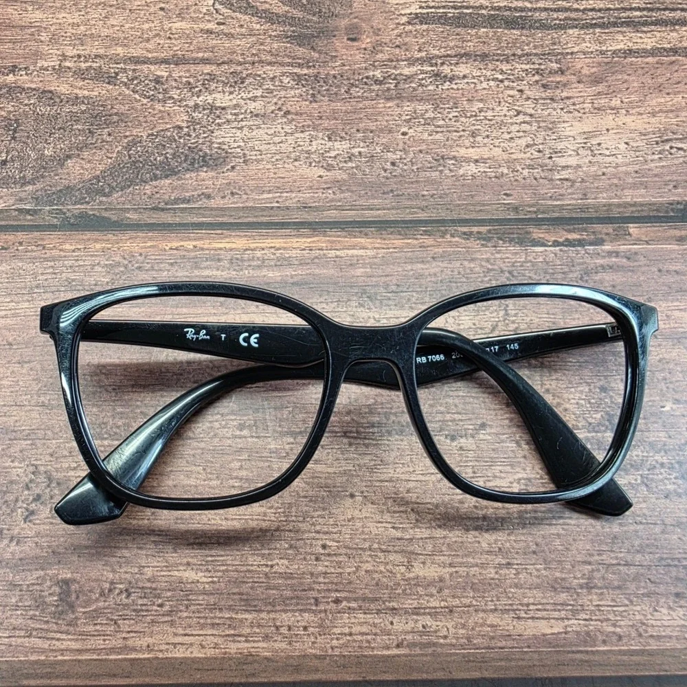 Ray-Ban RB7066 2000 Black Cat Eye Eyeglasses Frames 54-17-145